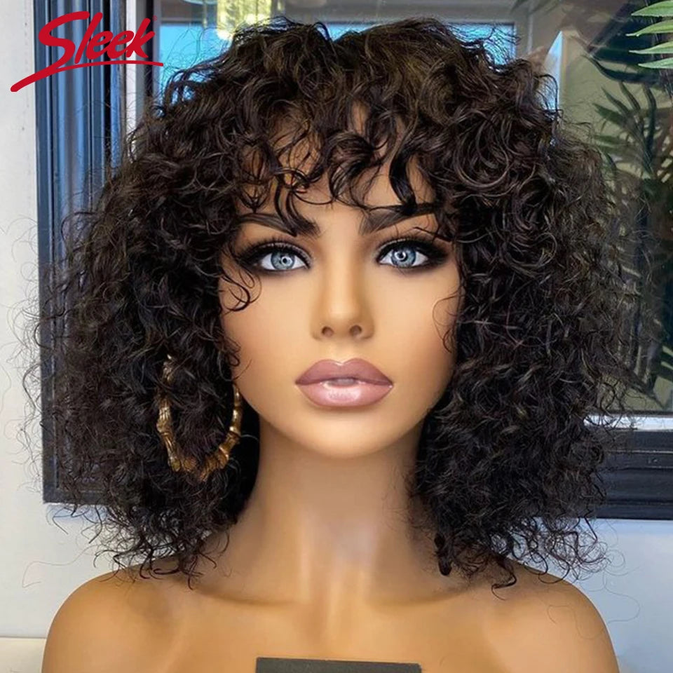 Jerry Curly Short Pixie Bob Cut Human Hair Wig Blonde Colored For Women